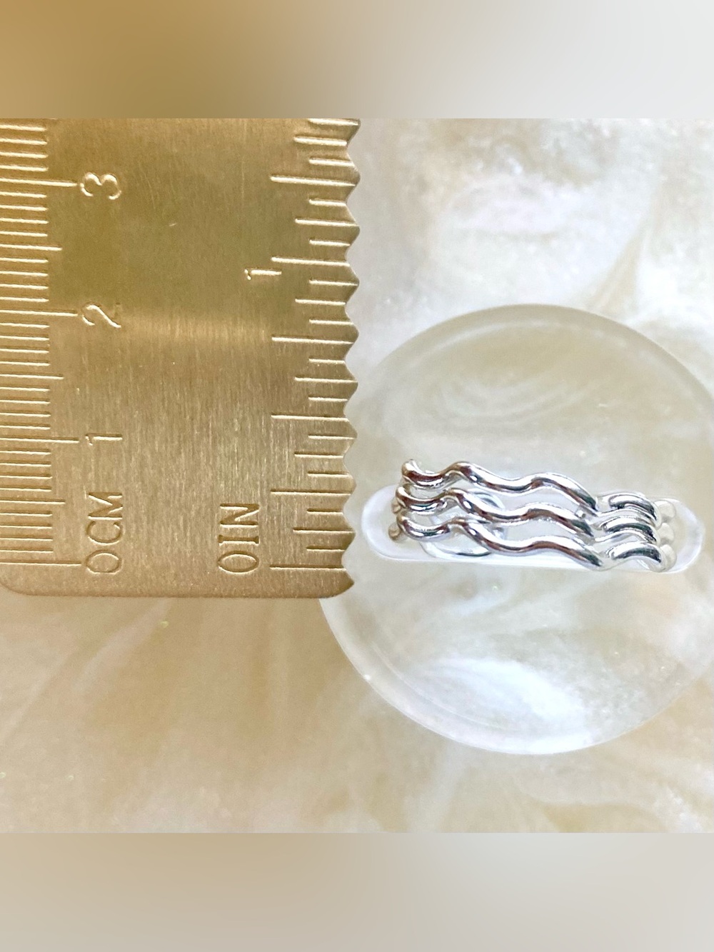 Silver Wave Stackable Toe/Adjustable Ring - Silver - Picture 4 of 4